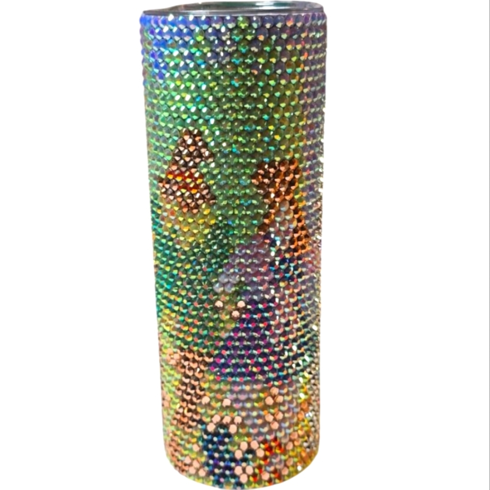 Handmade Wizard of Oz 20oz Skinny Tumbler Rhinestone Bling Glitter Travel Cup